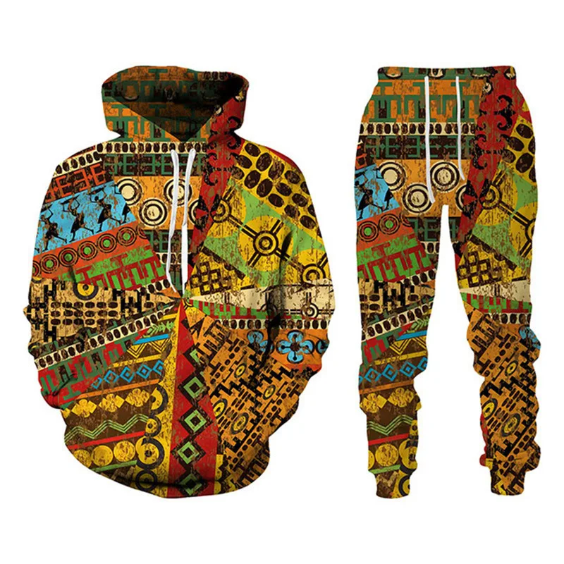 

Amazon Men's fashion 3D printed couple casual sports set Autumn and winter fashion brand hoodie pants