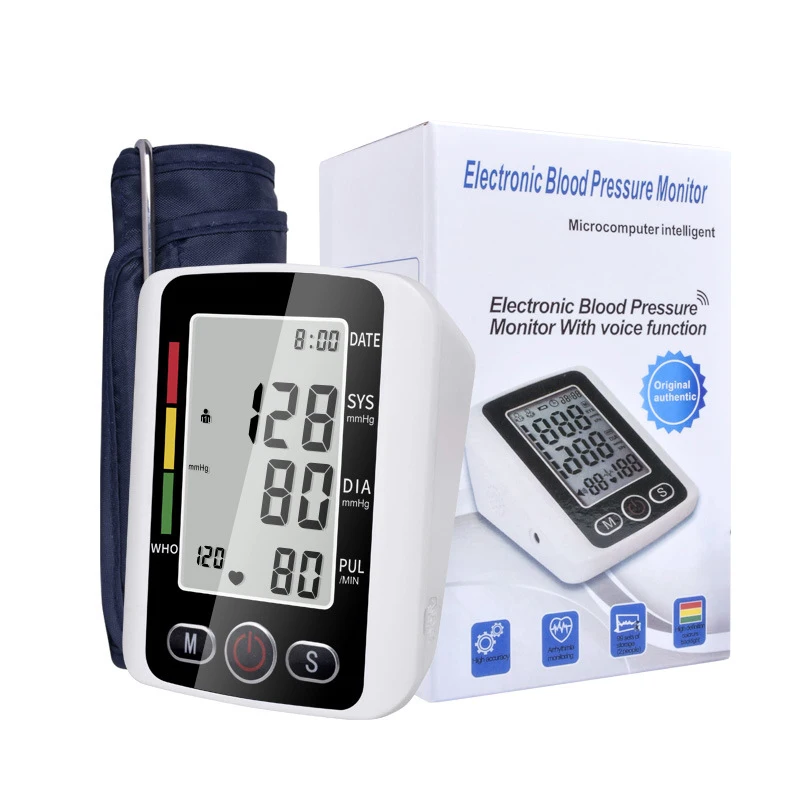 

Medical Household Digital Arm Cuff Blood Pressure Pulse Heart Rate Tonometer Meter Home Portable Sphygmomanometer Monitor Tool