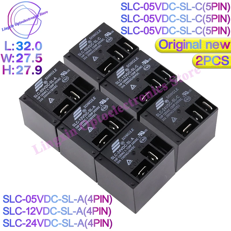 

2PCS/lot Relay SLC-05VDC-SL-C SLC-12VDC-SL-C SLC-24VDC-SL-C Set of conversions 5PIN 30A T91 SLC-12VDC-SL-A 4PIN DC 05V 12V 24V
