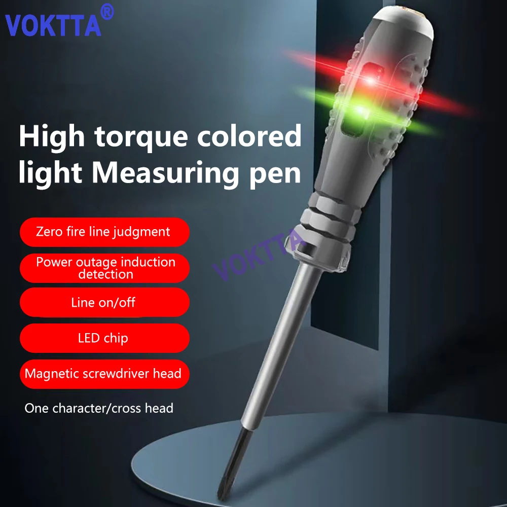 

Digital Voltage Tester Pen Type AC Non-Contact Induction High Brightness Color Light Dual Lamp Breakpoint Zero Line Detection