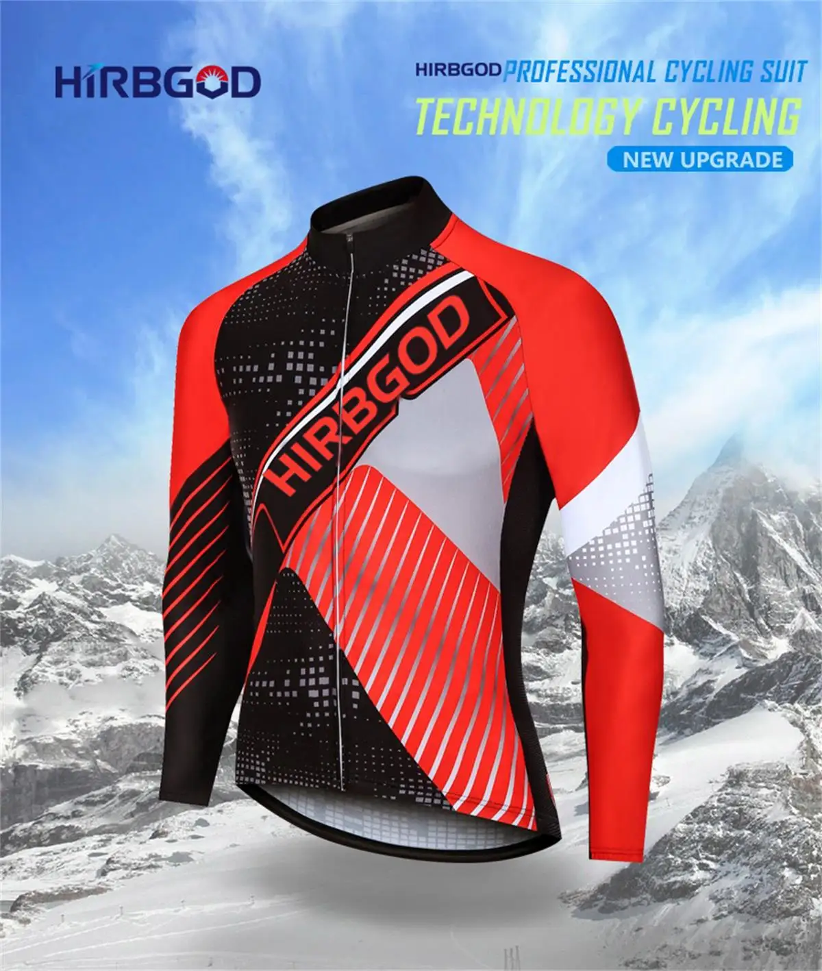 

HIRBGOD The New Men's Comfortable Bike Tops With Reflective Effect Cycling Jersey Long Sleeves MTB Jersey Ropa Ciclismo Hombre