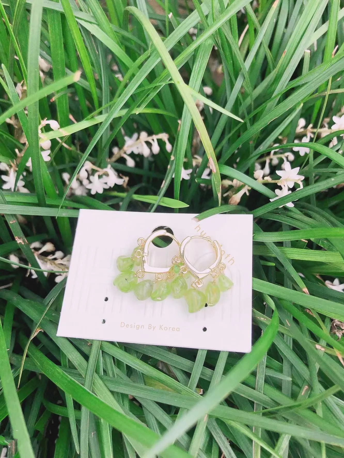 Серьги с натуральным Перидотом драгоценный камень неправильный узор ручная