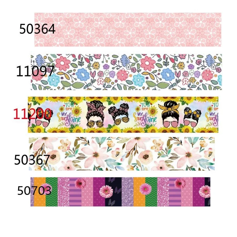 

Корсажная лента с цветочным принтом для бантов «сделай сам», Свадебная Упаковка, материал для украшения ручной работы, 10 ярдов