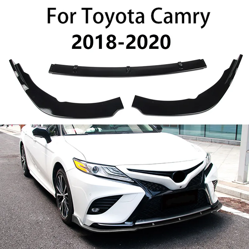 

For Toyota Camry 2018 2019 2020 Car Front Bumper Car Splitter Lip Diffuser Body Kit Spoiler Guard Accessories 3pcs/Set