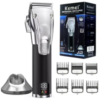 original kemei adjustable powerful electric hair clipper professional lcd display hair trimmer beard haircut rechargeable
