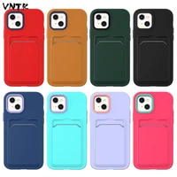 simple candy colors delicate smooth female soft case for iphone 11 12 13 pro max 7 8 plus xr x xs se 2 card holder cover fundas