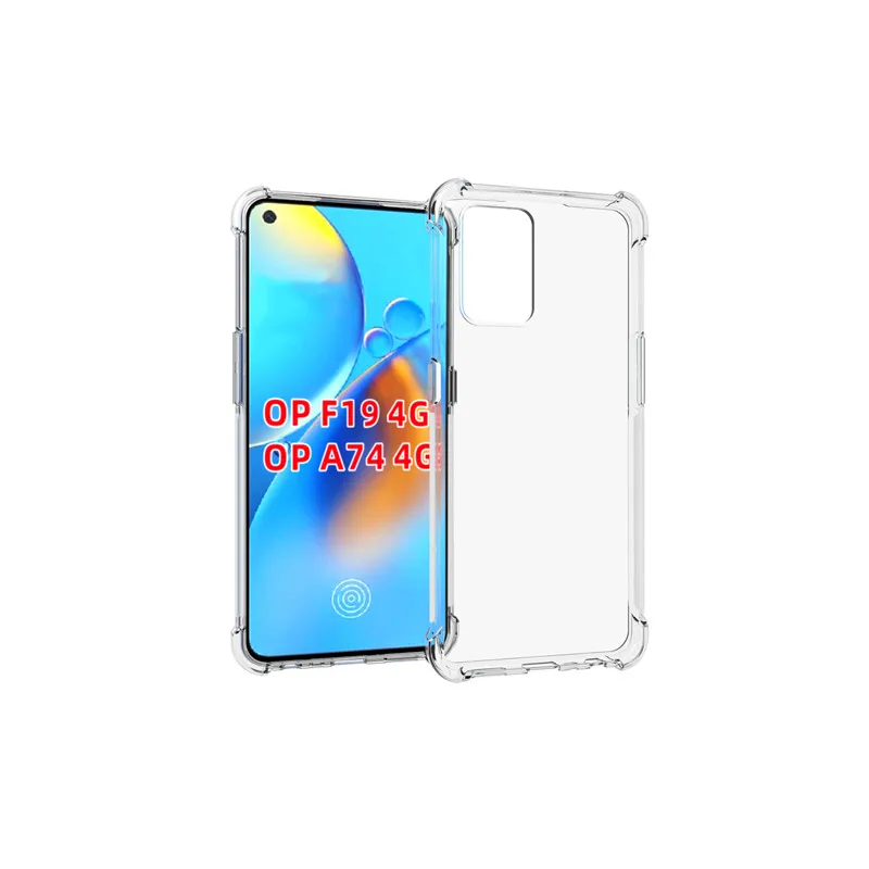 

For OPPO A74 4G mobile phone case transparent all-inclusive TPU four-corner anti-fall F19 4G silicone protective cover soft