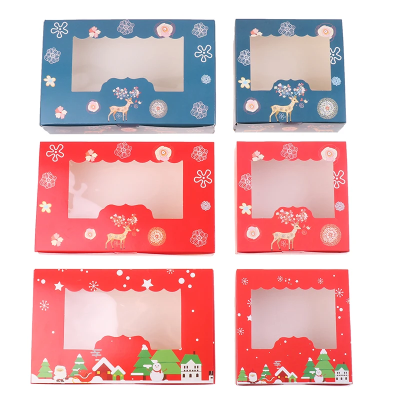 

5Pcs Cake Box Packaging Candy Nougat Cupcake Box Christmas Gift Wrapping Box