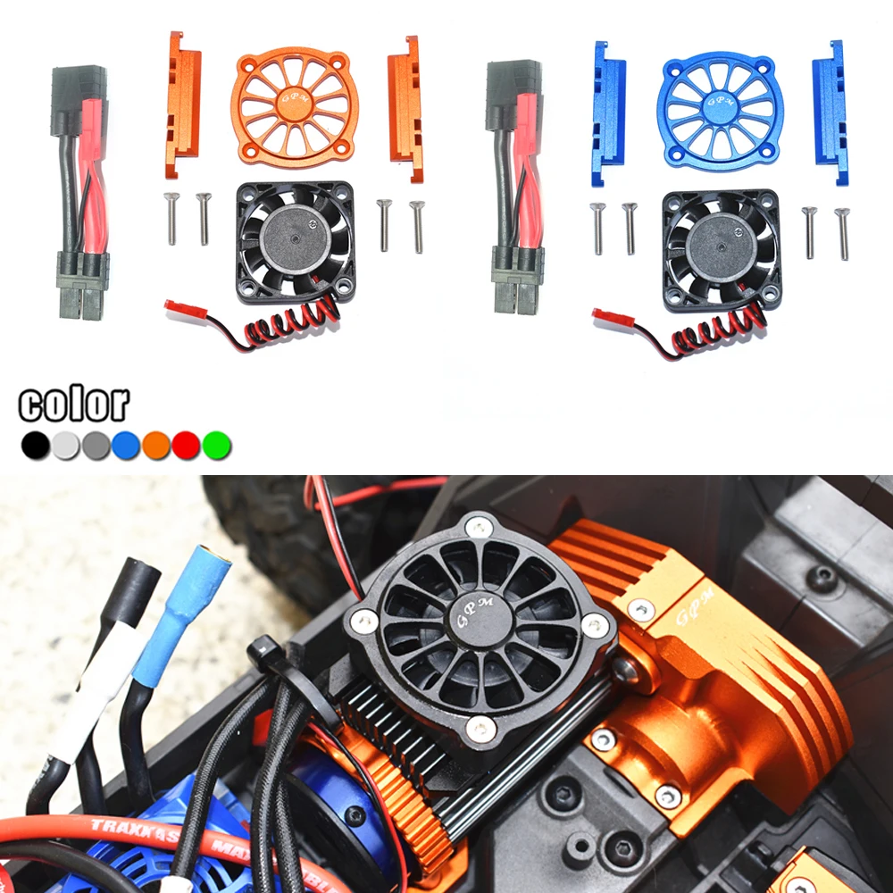 

GPM TRAXXAS 1/10 MAXX 4S 89076-4 Monster TRUCK metal Aluminum alloy motor cooling base with cooling fan #3463+3475