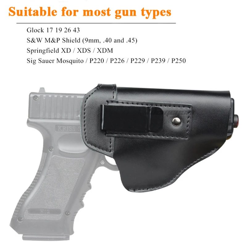 Army Combat Tactical Pistol Waist Holster Durable Leather CS Shooting Hunting Handgun Carry for Glock Sig Sauer S&ampW M&ampP | Спорт и