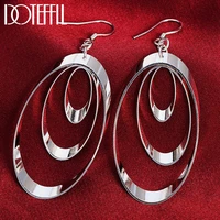 doteffil 925 sterling silver three circle drop earrings for women best gift wedding engagement jewelry