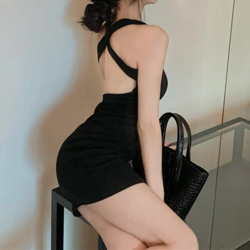 

Женский жилет с открытой спиной, Привлекательная юбка на бедрах в Корейском стиле, с перекрестными бретельками и открытой спиной, лето 2023