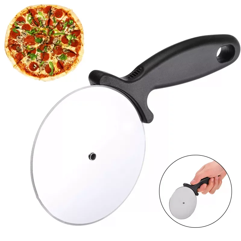 

Stainless Steel Roller Pizza Cutter Wheel Large Wheel Pizza Cutting Slicer Baking Cutter Convenience Kitchen Gadget Baking Tool