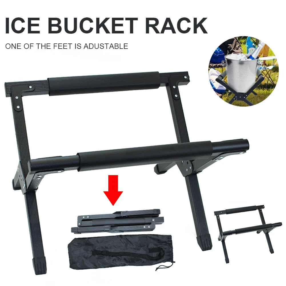 

Folding Cooler Stand Foldable Alloy Hiking Holder Support Luggage Outdoor Camping Ice Box Holder Rack Picnic BBQ Bucket