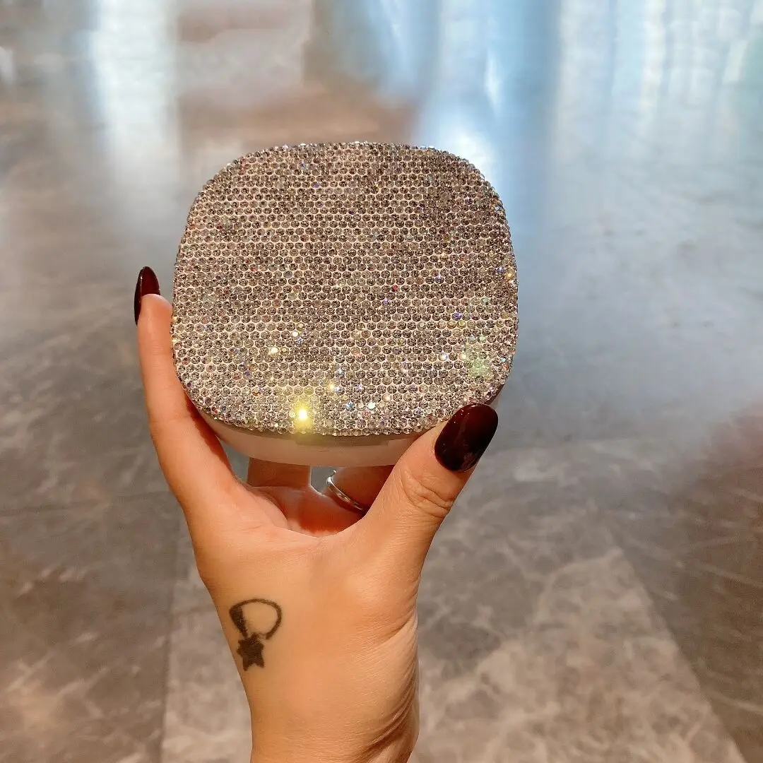 

Handmade Crystal Rhinestone Mini Travel Jewelry Box Portable Earrings Ring Necklace Jewelry Plastic Storage Box