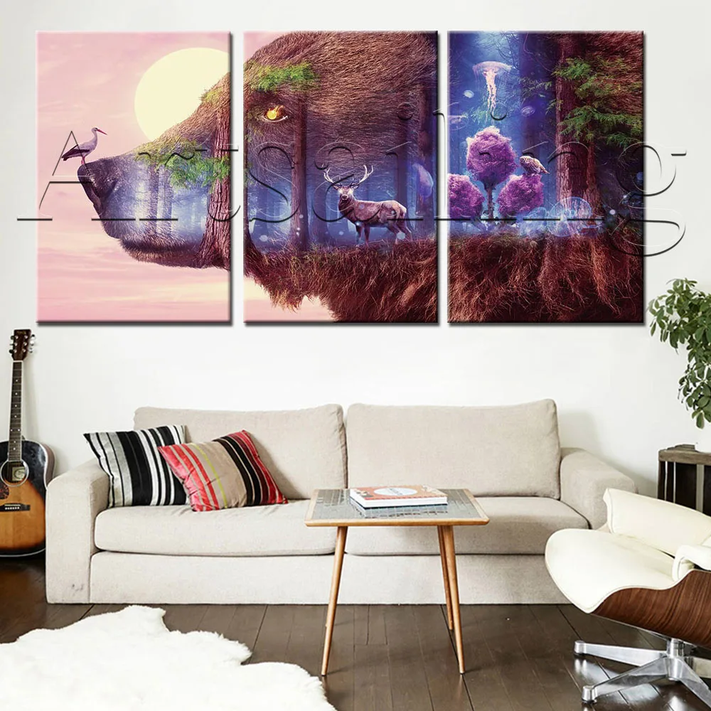 

Artsailing Animal Wolf Dog HD Printed Posters Canvas Paintings Modern Room Decor Picture Wall Artwork 3 Pieces Home Decor