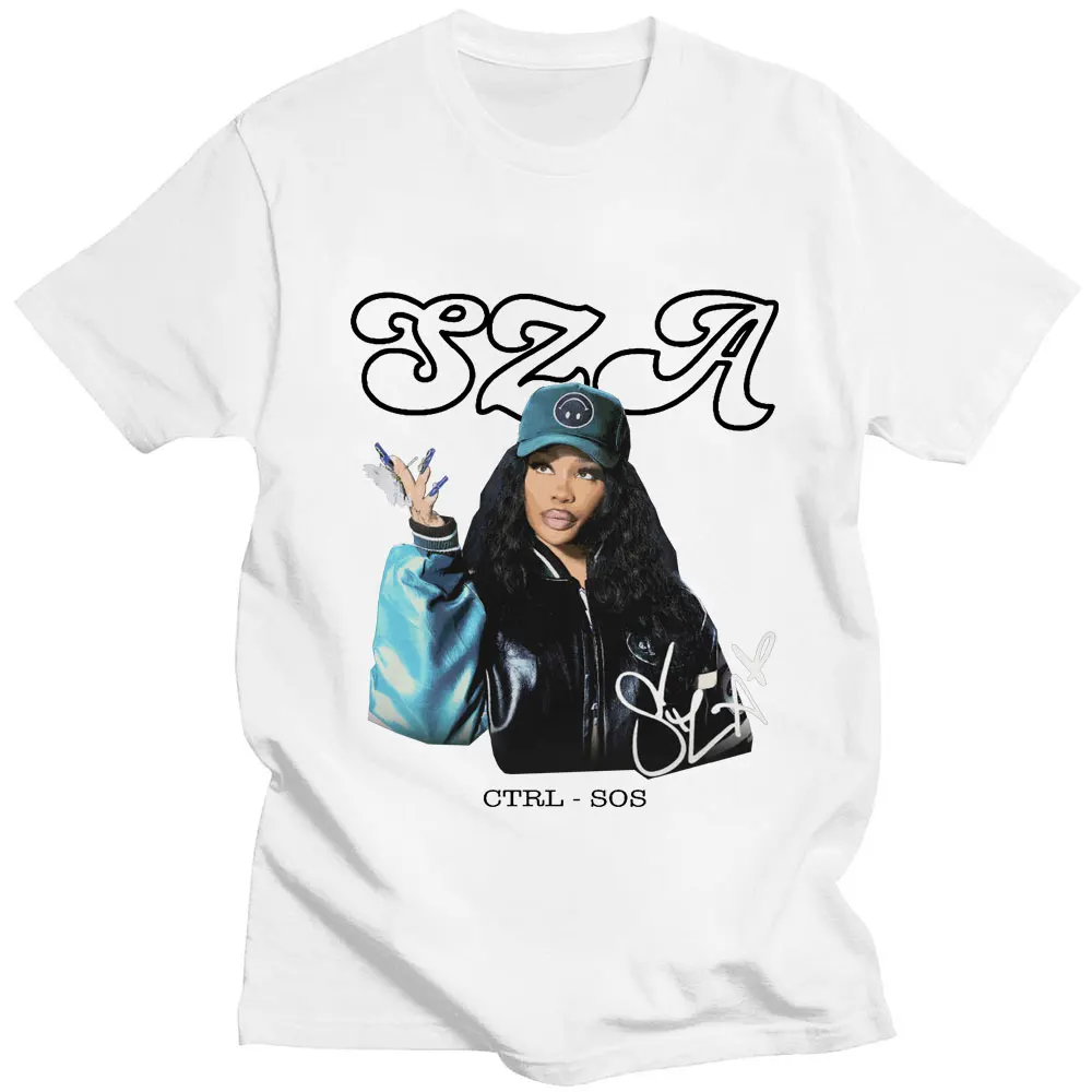 

Rapper SZA CTRL X SOS Album Print T-shirt Vintage Punk Unisex T shirt Oversized Men Hip Hop Harajuku Cotton Tee Shirt Streetwear