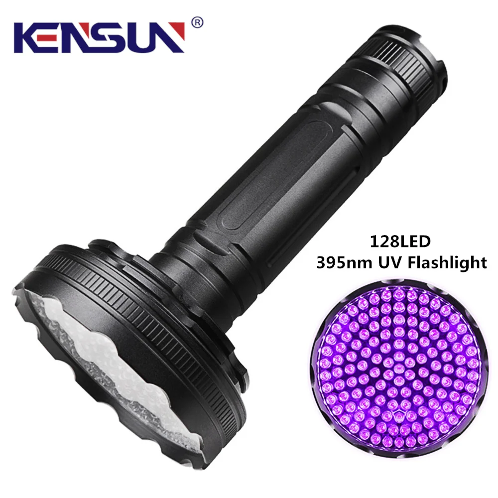 

128LED 395nm UV Flashlight Ultraviolet Banknote Detection Fluorescence UV Torch Cat Moss Pet Urine Detect Purple Light