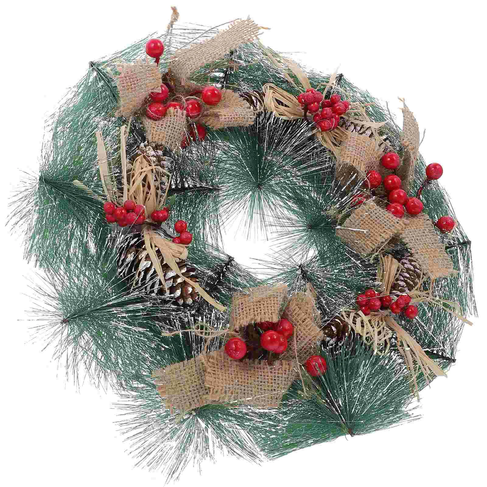 

1pc Simulated Red Berry Garlands Christmas Berry Pine Cone Wreaths Party Decors