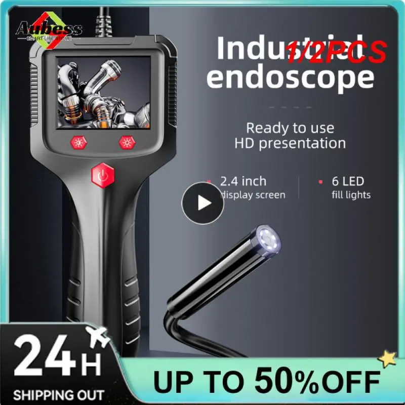 

1/2PCS IPS Screen Industrial Endoscope Camera HD1080P 30 Meter Cable Pipe Sewer Inspection Borescope IP68 Waterproof LEDs