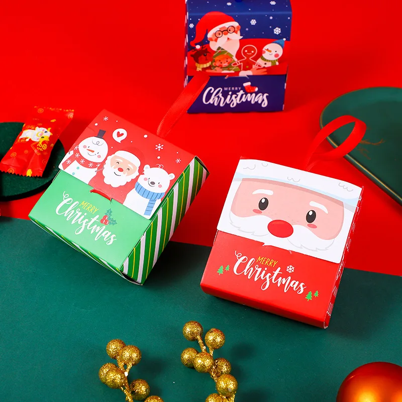 

5/20/50pcs Merry Christmas Candy Dragee Boxes Bags Christmas Santa Claus Gift Box Navidad Natal Noel Party Decoration Supplies