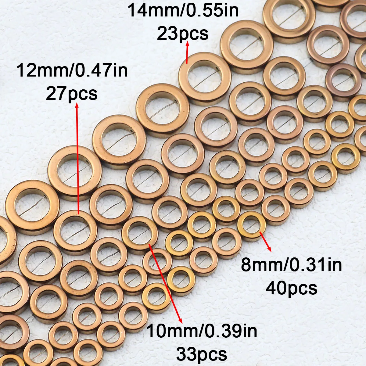 8/10/12/14 мм полые кольца античная медь цвет гематит прокладки свободные бусины для