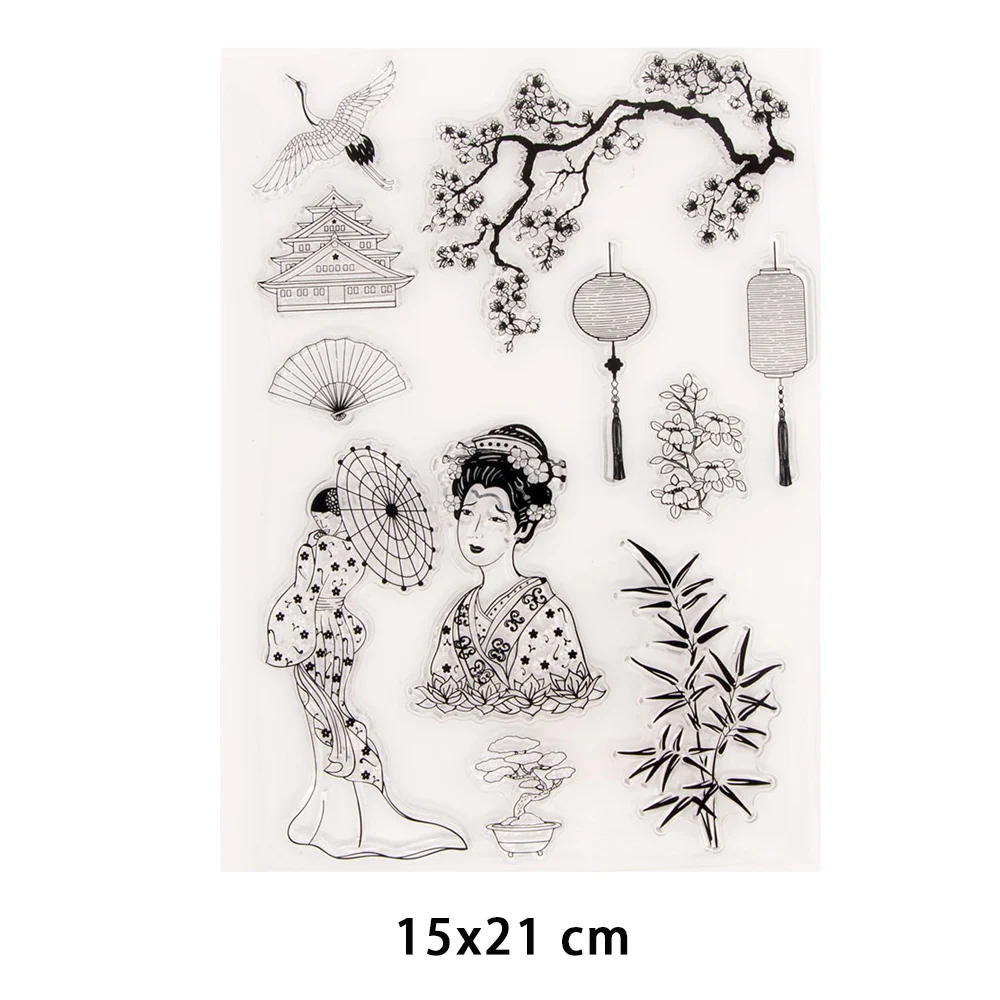 

New Arrival japanese girl Clear Stamps for DIY Scrapbooking Crafts Stencil Fairy Rubber Stamps Card Make Photo Album Decoration