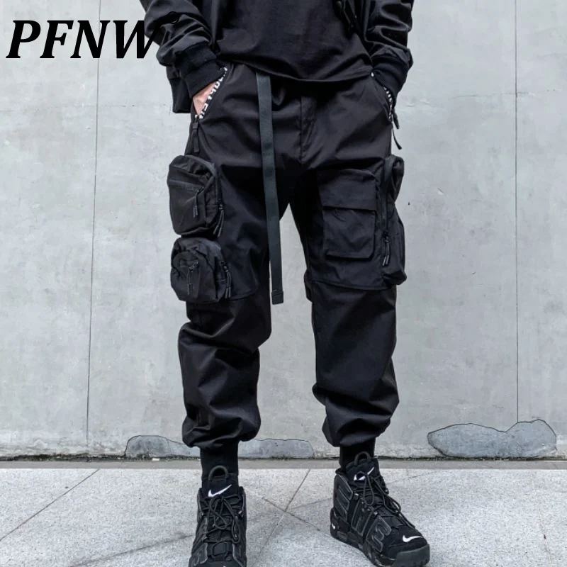 

Комбинезон PFNW мужской тактический, Модные свободные штаны-карго в стиле панк/готика, с карманами, в стиле темного цвета, 12A5577, на осень-весну