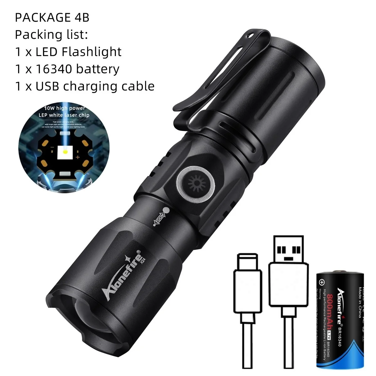 

Alonefire X24 портативный фонарик белый