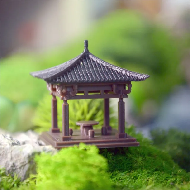 Ретро 3D печать квадратный павильон Jixian Pavilion Китайская древняя архитектура микро