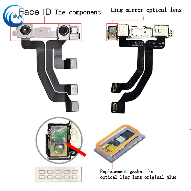 

I2C Face ID 5pcs Original Film Replacement Gasket with Original Gluegasket with Original Glue for Optical Lens Fix Face ID