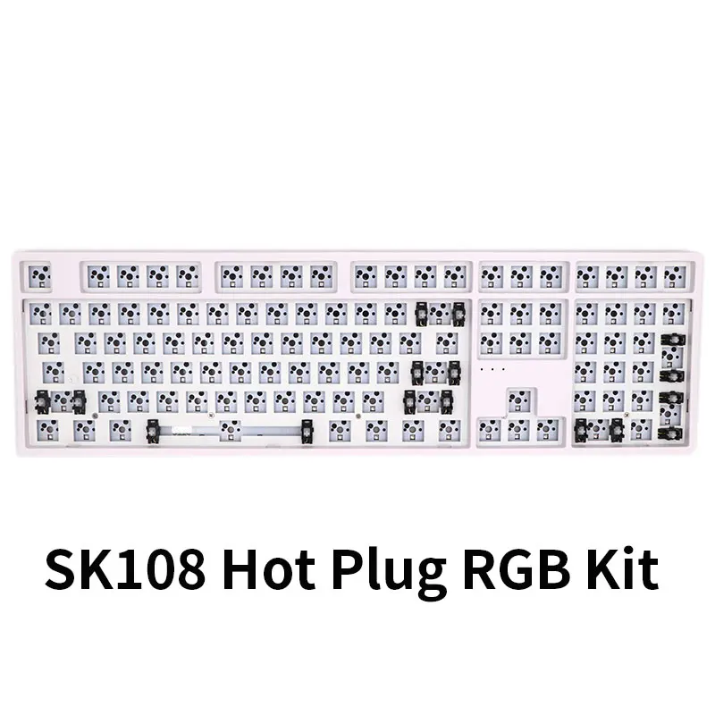 

NEW NEW QI Keypro Sk108 key Mechanical Keyboard kit 100% hot swappable switch lighting effects RGB switch led type c