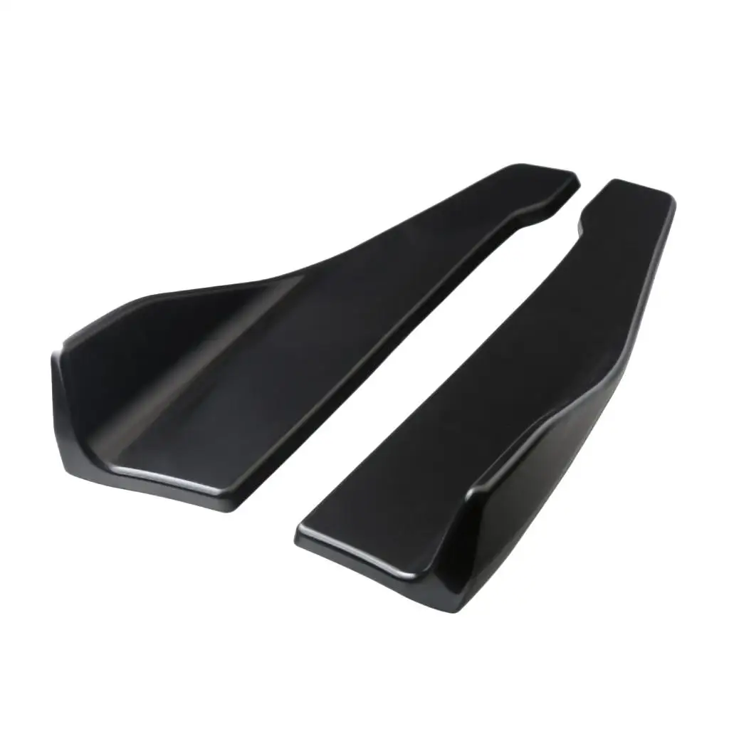 

2pcs Black Rear Bumper Lip Apron Splitters Diffusers Valence Bottom Chin