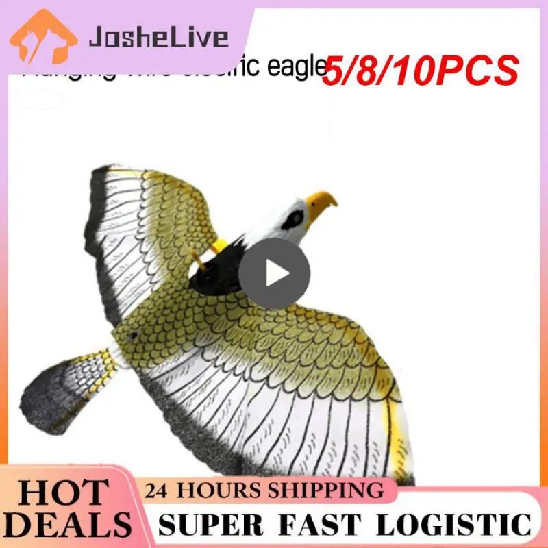 

5/8/10PCS Emulation Flying Hawk Kite Electric Bird Scarer Drive Glowing Eagle Repellent for Garden Scarecrow Yard Bird Repeller