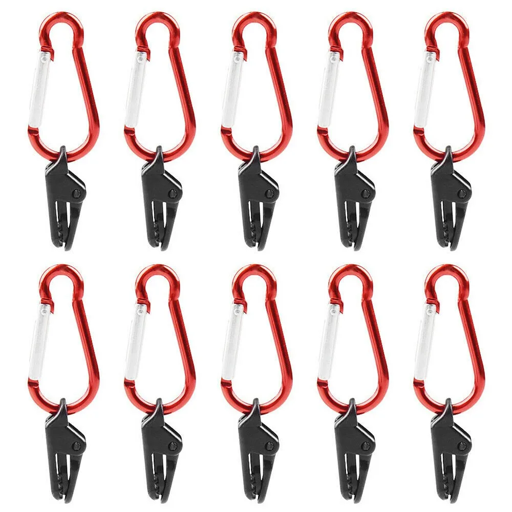 

10pcs Heavy Duty Awning Clips Snaps Hangers Camping Tent Tighten Lock Clamp Carabiner Outdoor Tarpaulin Clip Buckle Equipment