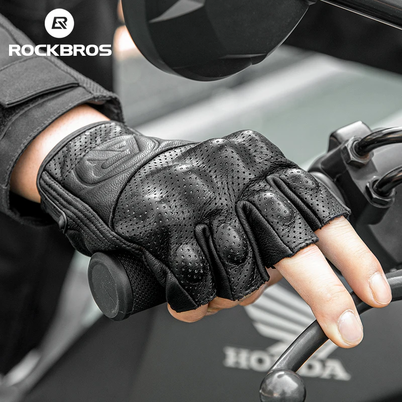 

ROCKBROS Bike Outdoor Gel Protector Tactical Gloves Sport Short Bicycle Gloves Breathable Half Finger Men Combat Leather Gloves