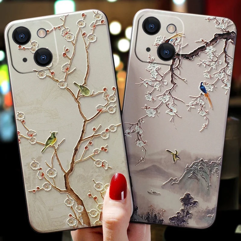 

Smart Phone Cases For Apple iPhone 11 12 13 mini 13 14 Pro Max Case Cover XR X XS SE 2020 7 8 Plus Luxury 3d Art Relief Coque