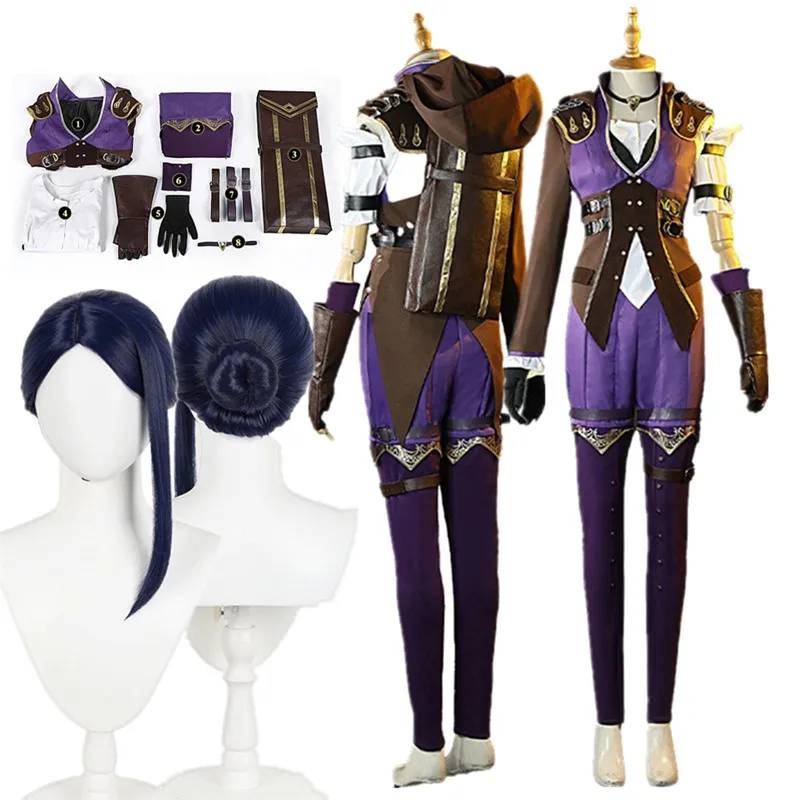 LOL Kiramman Caitlyn Cosplay Costume Sheriff of Piltover Roleplay Shirt Pants Gloves Wig Outfits Halloween Carnival Party Suit