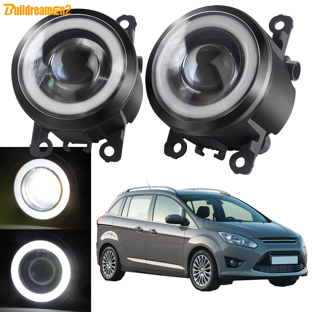 

2 X 30W H11 Car External LED Fog Light Angel Eye DRL Fog Daytime Running Lamp For Ford Grand C-Max Cmax 2/II MPV 2011-2019