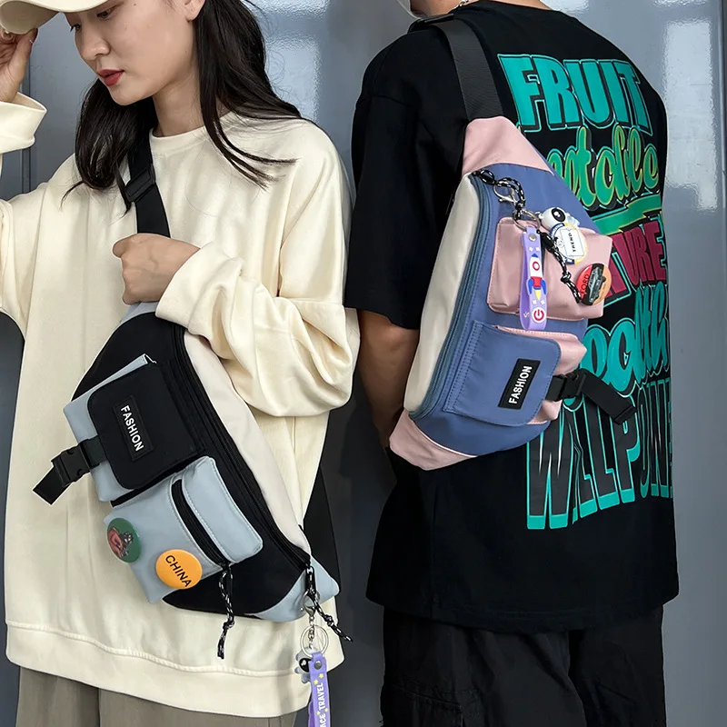 

Cartoon Anime Pikachu Chest Bag 2023 New Casual Fashion Trend One Shoulder Messenger Bag Student Bag Couple Sports Pocket Bag