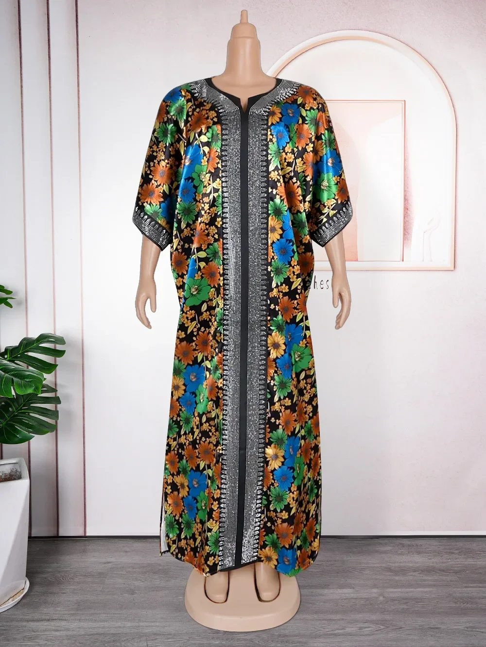 Платья с Африканским принтом для женщин традиционное длинное платье круглым