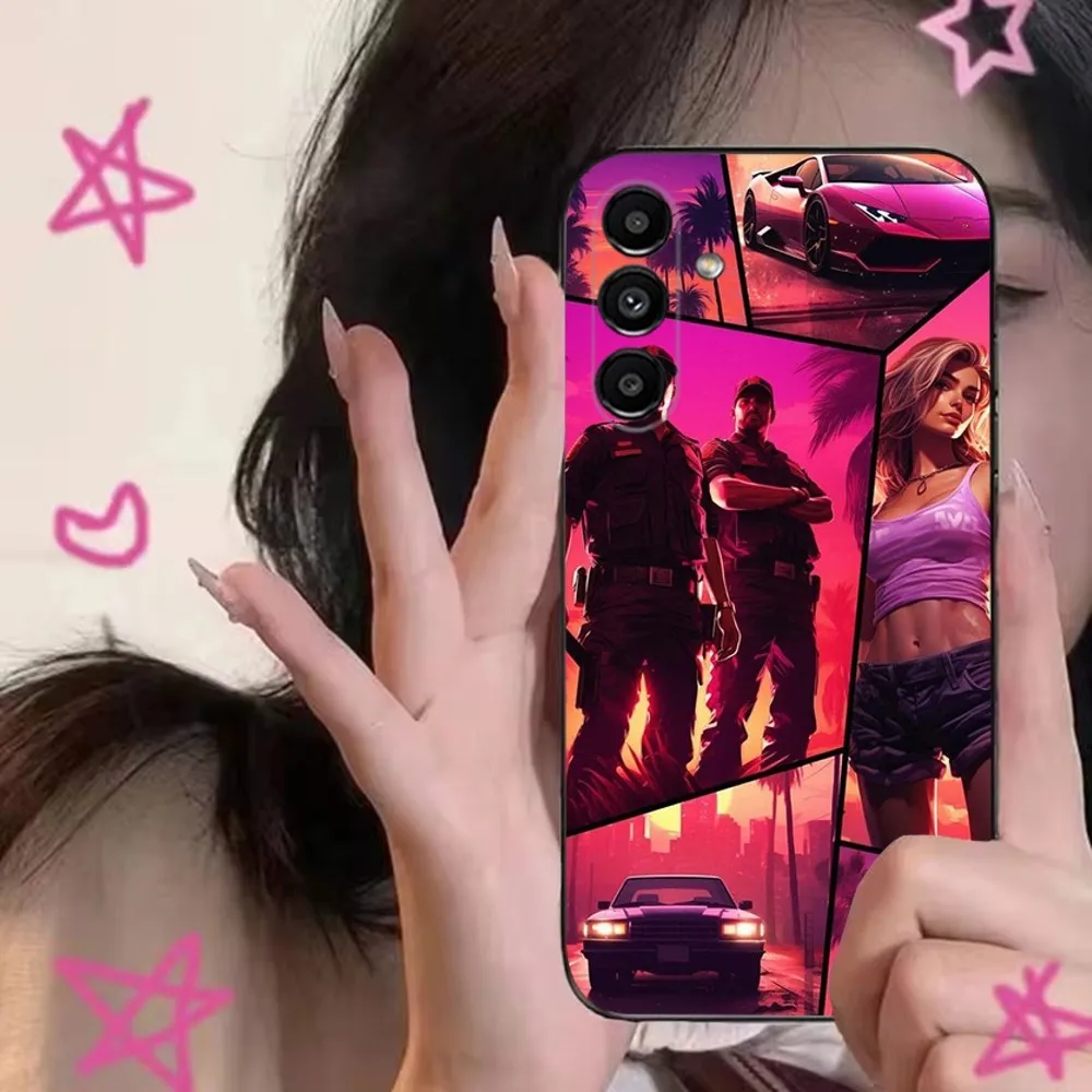 Чехол для телефона G-Gta 6 Game Samsung S24 S21 S22 S23 S30 Ultra S20 Plus Fe Lite Note 10 9 5G черный мягкий чехол