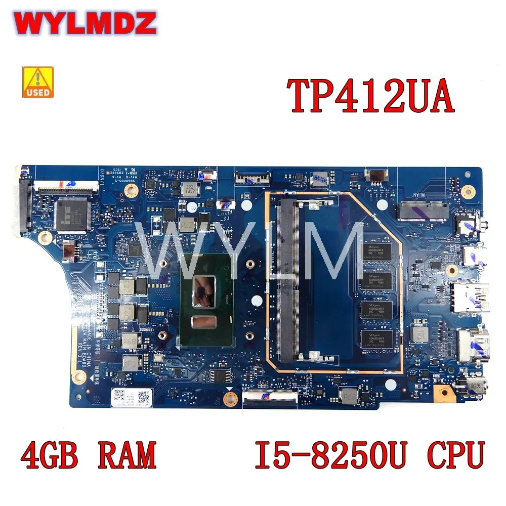 

Бывшая в употреблении материнская плата для ноутбука TP412UA i5-8250CPU 4 Гб RAM, диагональ экрана 14 TP412UA TP412U
