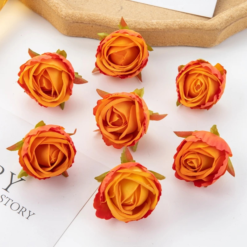 Искусственные цветы для скрапбукинга, украшение для дома, шелковая бутон розы, коробка конфет, свадебная Рождественская гирлянда, фон для фотографий