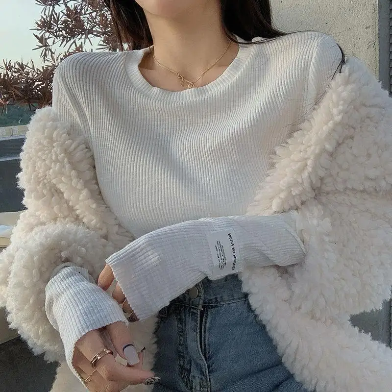 

Long Sleeve Tees Top for Women Old Loose High Quality Clothes Spring Autumn T Shirts Female Designer Tall Cute Causal O Pulovers