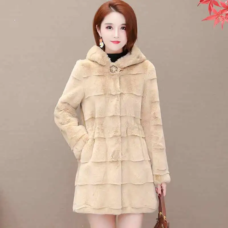 Women real mink coats female mink fur coat genuine long fur coat ladies winter clothes oversize 6xl 5xl 7xl Imitation fur coats