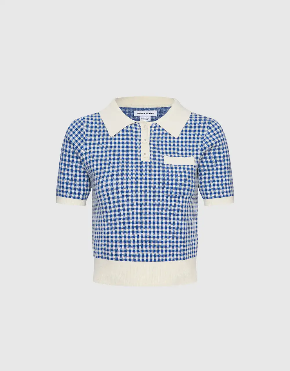 

Plaid Knitted Polo Shirt