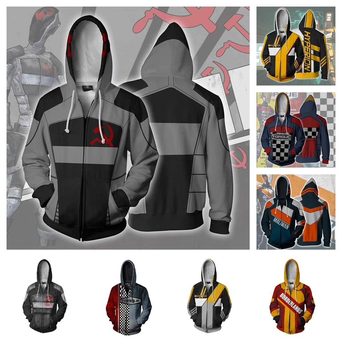Game Borderlands Hoodies Lilith Sweatshirt Roland Cosplay Jacket Tiny Tina 3D Printing Hooded Clothes Zipper Hoody Coat Tops