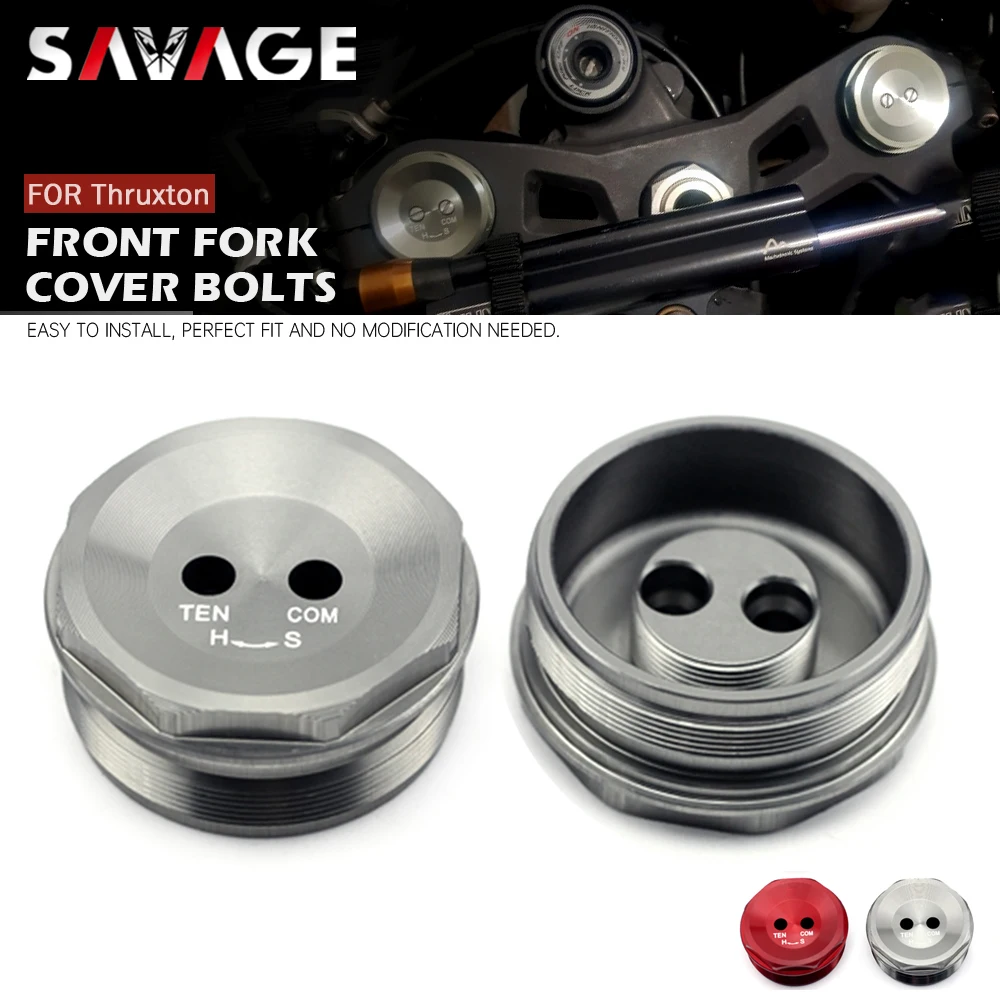 

Front Fork Cover Bolts Cap For THRUXTON 1200R RS 2016-2020 1200 R 2018 Motorcycle Accessories CNC Decorative Top Cover T2041666