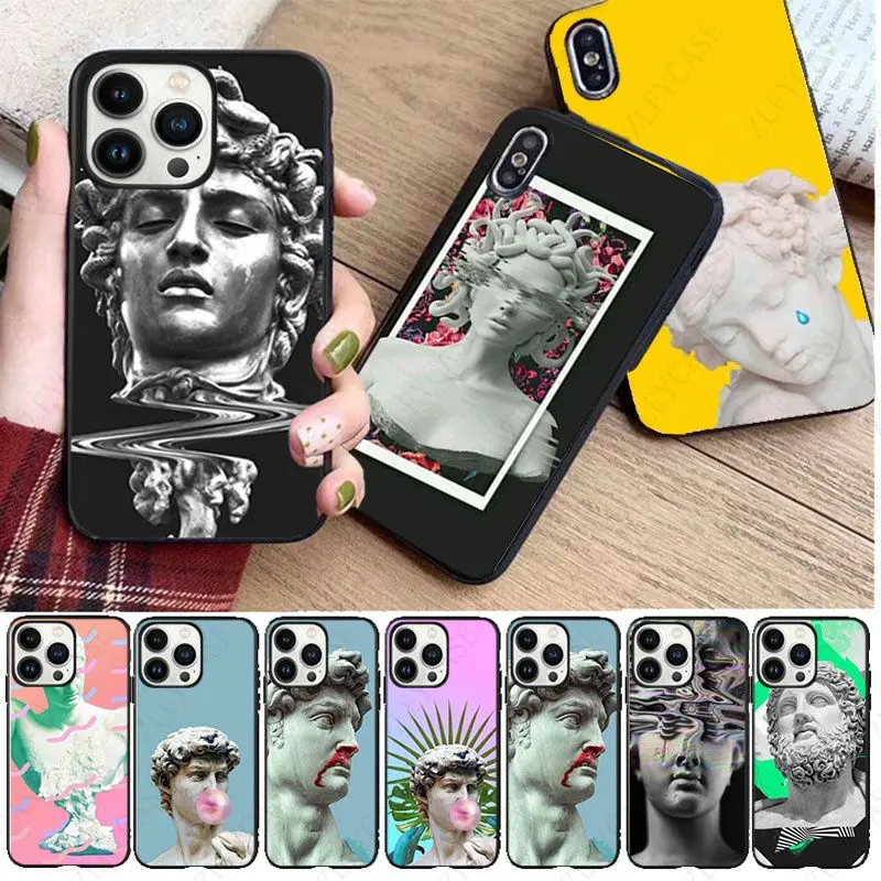 

Мягкий чехол для телефона с альтернативной статуей Давида для iphone 14pro 11pro 12 13pro max 5 6s xs 7 8plus SE xr 12mini